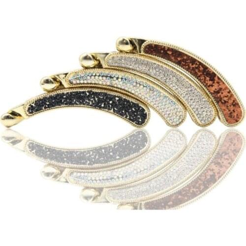 Shining Full Crystal Rhinestone Banana Hair Clip barrette For Women Tie Up Vertical Clips Ponytail Hair Claws Hair Accessories