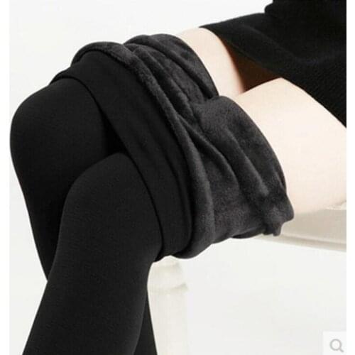 Winter Womens Warm Velvet Leggings Ankle-Length Keep Warm Solid Pants High Waist Large Size Women Leggings