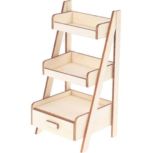 1:12 Mini Shelf Flower Stand Simulation Baby Doll Fairy Garden Scenery Decor