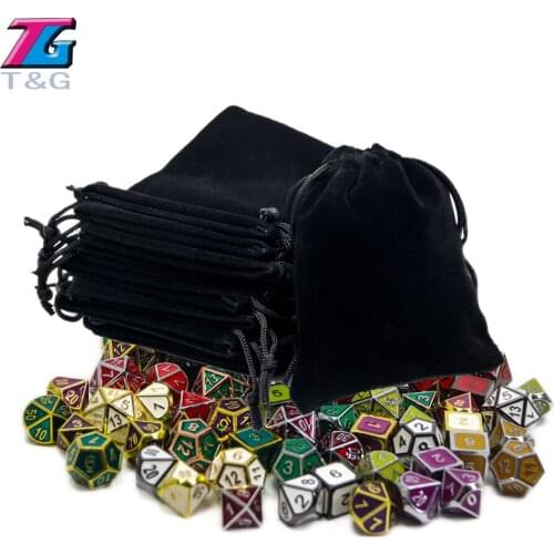 Colorful 10pcs/set 10 Colors Board Game different color bags for Jewelry Packing or Dice-collectong Drawstring Pouches As Gift