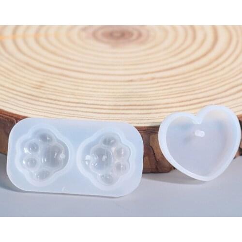 2PCS/set Heart Shape Pendant Silicone Mold DIY Making Craft Jewelry Crystal Epoxy Modeling