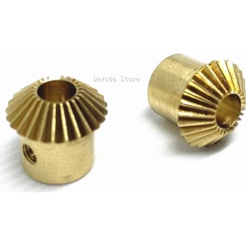 2x 0.5M 25T 3 4 5 MM Bevel gear Copper 90° 90 degree transmission gear m3