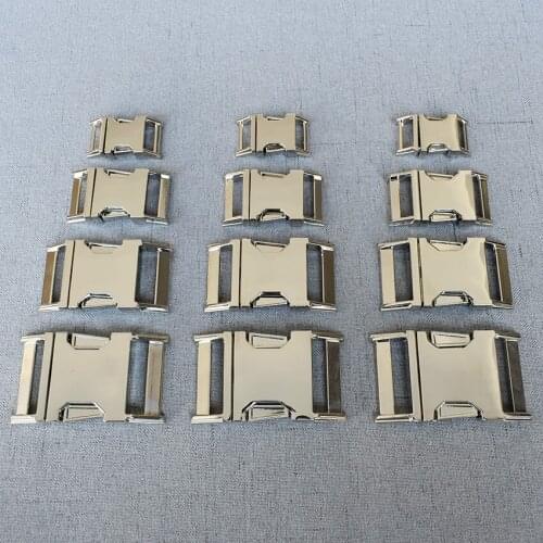 50 Pcs 15mm 20mm 25mm 32mm Metal Side Release Buckle Straps Belt Buckle For Pet Dog Collar Necklace Bracelet Paracord Garmen