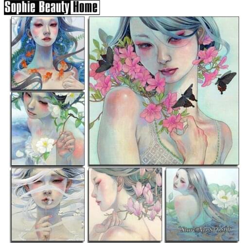 5D DIY Diamond Painting Butterfly Bird and Beauty Full Drill Mosaic Rhinestone Cross Stitch Kits Handmade Embroider Craft 062907