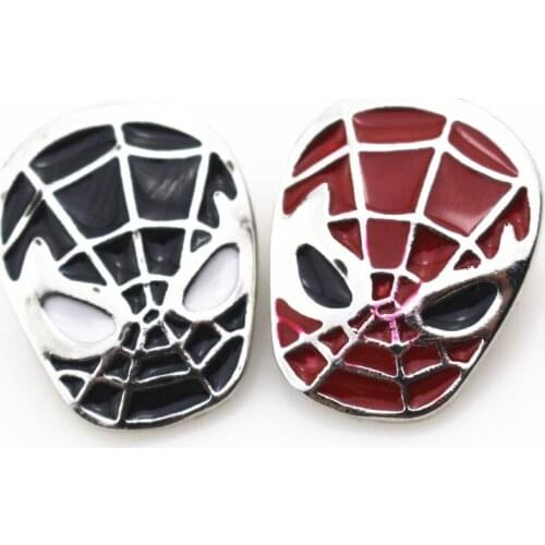 6pcs/lot Mix Enamel snap button spider man charms fit 18mm ginger snaps button jewelry diy bracelet&bangle