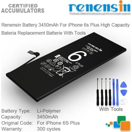 Renensin Battery 3450mAh For iPhone 6s Plus High Capacity Bateria Replacement Batterie With Tools