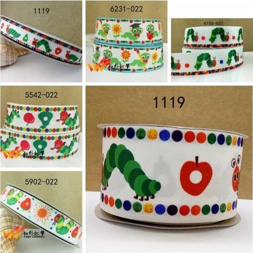 Free shipping 50 yard cartoon printed grosgrain ribbon 1119