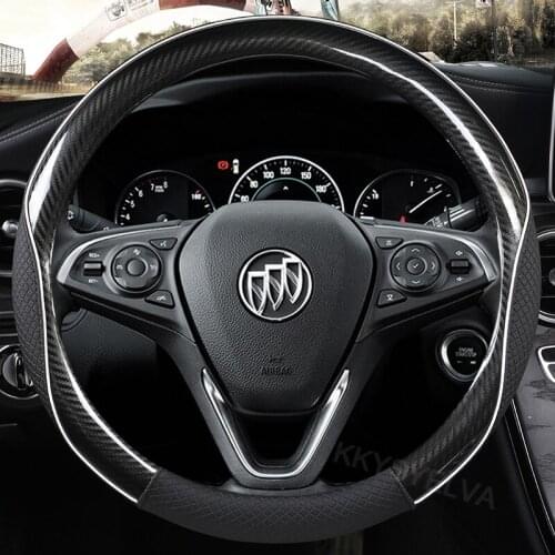 Car Carbon Fiber Leather Steering Wheel Covers Interior Accessories 38cm for Buick lacrosse Excellet Verano Regal Car Styling