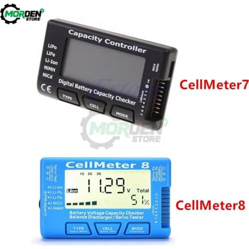 LCD Digital Battery Capacity Checker CellMeter RC CellMeter7 CellMeter8 2-8S 4-8S Servo LiPo Li-lon NiMH Battery Tester