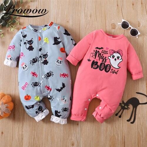 Prowow Baby Halloween Costume Black Cat Spiders Newborns Jumpsuit For Kids Toddlers Girls Clothes Festival Party Babys Rompers