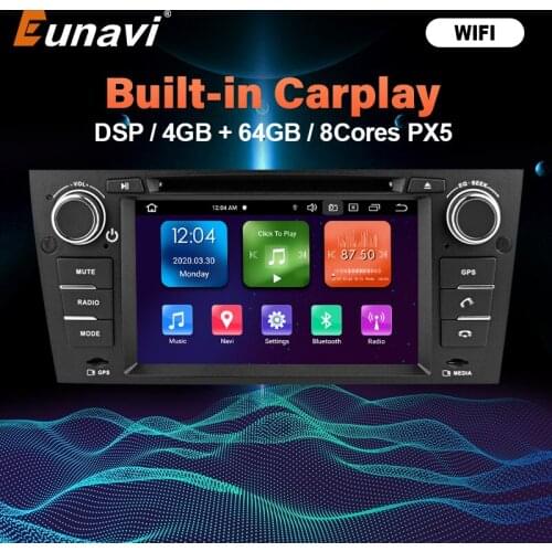 Eunavi 1 Din Android 10 Car Multimedia player DVD GPS For 3 Series BMW E90 E91 E92 E93 318 320 325 Auto Radio Audio DSP 4G WIFI