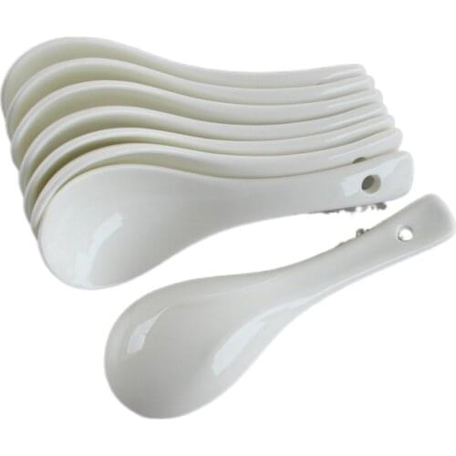 1Pcs New Porcelain Coffee Pure White Spoons Mini Kitchen Ceramic Tea Sugar Dessert Ice Cream Spoon Bone Ceramic Flatware