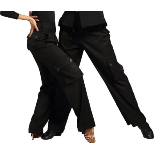 G4005 latin modern ballroom dance professional straight pocket trousers pants for men and women