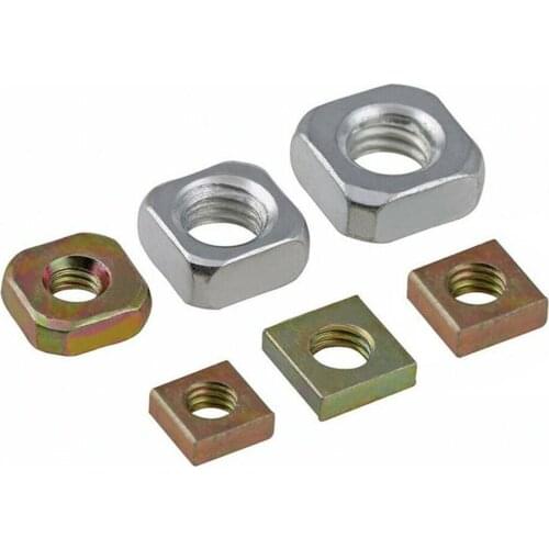 10Pcs-100Pcs Square Thin Nuts M3 M4 M5 M6 M8 GB39 Zinc Plated Carbon Steel Right /Fillet Angle Galvanized Square Nuts