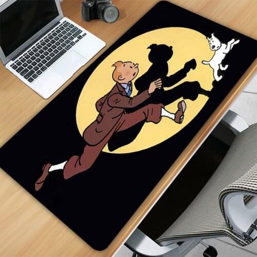 The Adventures Of Tintin 80x30cm Mouse Pad Mat Computer Mousepad 90x40 XXL Natural Rubber Desk Mat Computer Gamer keyboard Mouse