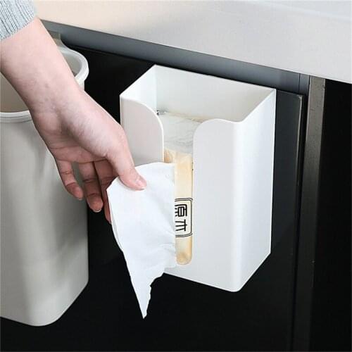 Kitchen Paper Storage Box Multifunction Tissue Storage Paste Wall-mounted Holder for Kitchen Toilet Easy Install Tissue Box