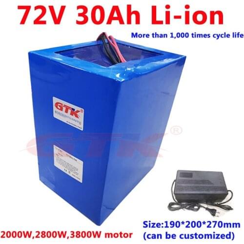 Brand 72v 30ah lithium battery / lithium 30ah 72v batteria pack for electric bike 72v 3000w tricycle scooter 2000w + 5A Charger