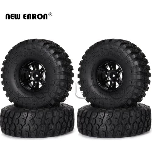 NEW ENRON 1.9" Matal Beadlock Wheel Rim & Soft Rubber Tyre 4Pcs For RC RACING 1/10 Axial SCX10 90046 D90 Traxxas TRX-4 TRX4 T4
