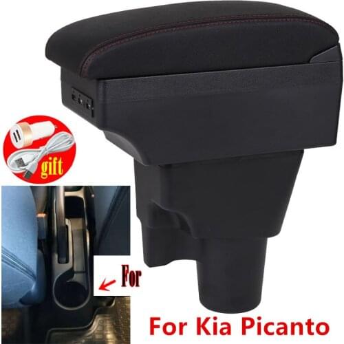 For Kia Picanto Armrest Box Picanto 3X-Line interior Retrofit parts car accessories Storage box car armrest with USB LED light