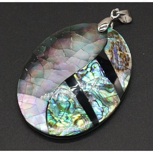 Natural shell pendant oval shape Abalone Shell Charm elegant for jewelry making DIY necklace bracelet earrings accessories