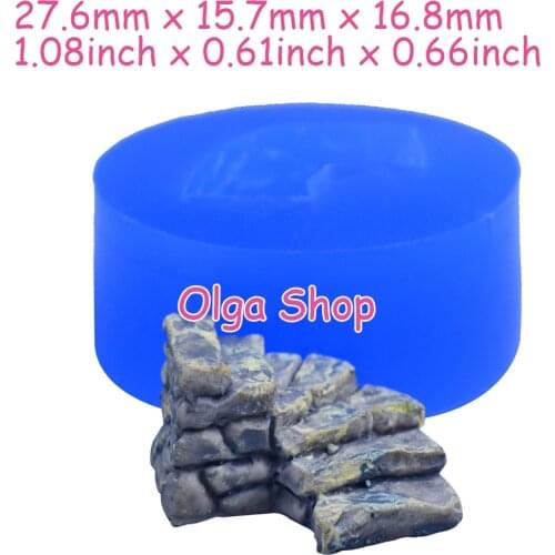 PYL854 27.6mm x 15.7mm x 16.8mm Stone stairs Silicone Mold Fondant Cake Decoration Candy Resin Clay Earrings Necklace Craft Soap