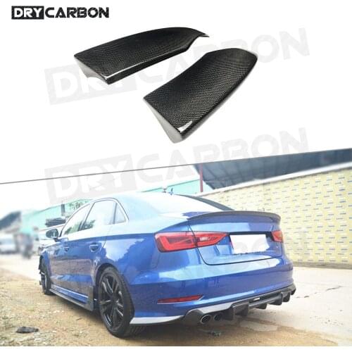 Carbon Fiber Rear Lip Splitters Aprons For Audi A3 S3 Sedan 2014 -2016 FRP Bumper Side Plate Flaps Covers Car Styling