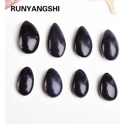 Runyangshi 1PC 20g Blue sandstone Water drop type Natural Stones DIY Handicraft Crystal Pendant Home Ornaments Decoration