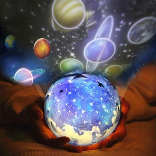 Colorful Starry Sky Projector Night Light Rotation Starry Moon Night Lamp USB Charging Children Room Lighting Childrens gifts