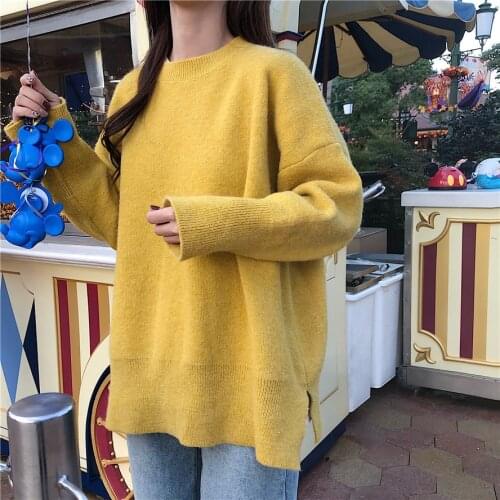 Heydress Women Autumn Long Sleeve Sweaters Vintage Soild Female Loose Pullovers Casual Street Wear Lady Plus Size Tops Outwears