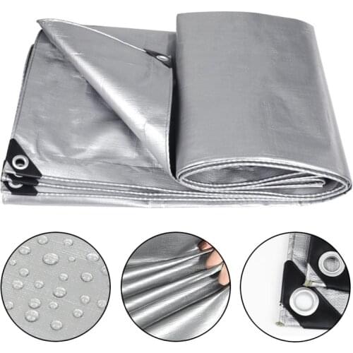 Thickened 0.32mm Outdoor Waterproof Shed Cloth Truck Car Canopy Rain Cloth Silver Sunscreen Cloth PE Plastic Tarpaulin