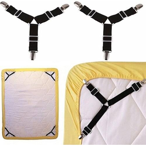2pcs/set Suspender Holder Bed Mattress Sheet Straps Clips Grippers Fasteners