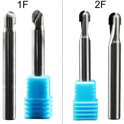 1PC PCD Ball Diamond Bit 1 & 2 Flutes Milling Cutter pcd CNC Router Bits for Graphite Aluminum Copper Alloy