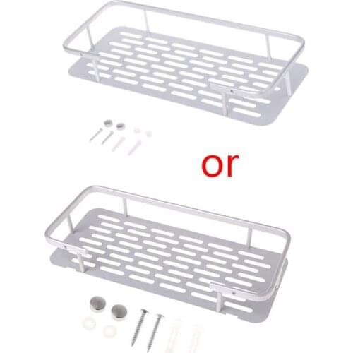 1 Tier Wall Mounted Bathroom Shelf Shower Rack Shampoo Soap Holder Hanger Dropshipping