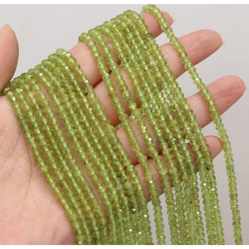 3-4mm Natural Stone Smalll Beads Natural Olivine Loose Beads for Women Making DIY Jewerly Necklace Bracelet Accessories