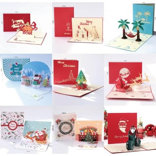 3D Christmas three-dimensional hollow creative holiday blessing handmade commemorative greeting card