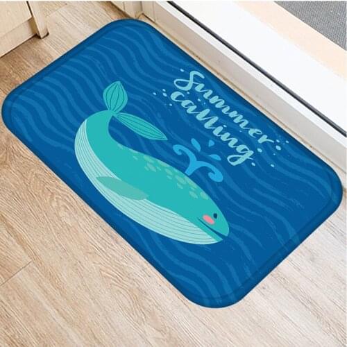40x60cm Cute Diy Print Floor Mat Bathroom Ground Mat Slip Door Bath Pad Rug Living Room Kitchen Carpet Cartoon Animal