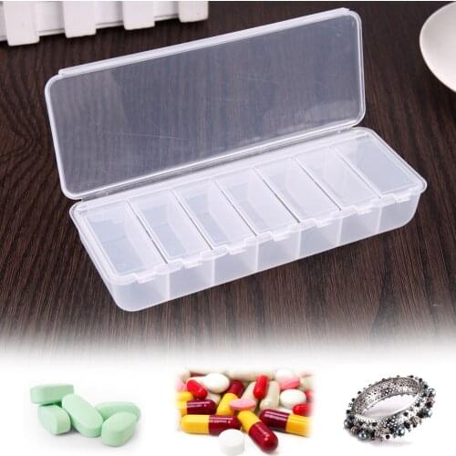 5 Colors Large Travel Pill Cases Portable 7-Day Medicine Box Case Tablet Storage Organizer Container Case Colorful Pill Cutter