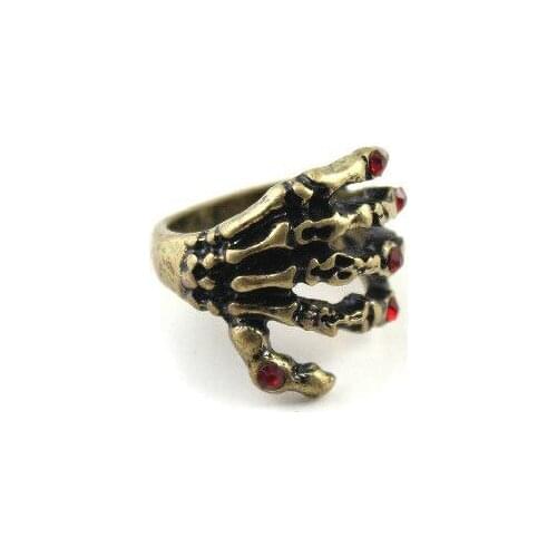 99CARATS Hot Selling Personality Punk Style Skull Hand Vintage Golden Rings