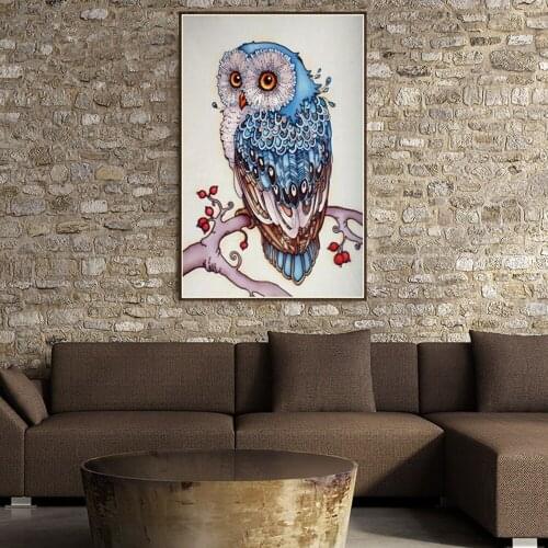Diamond embroidery circle diamond special shape cartoon painting beautiful owl art rhinestone crystal painting home decoration