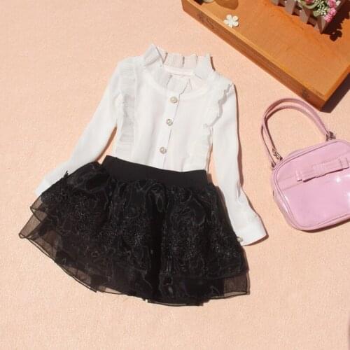 2019 Autumn shirts for girls blouse children clothing chiffon child shirt white school girl blouse kids clothes blusas 1-16Y