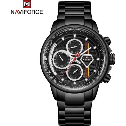 NAVIFORCE Men Sport Waterproof Watches Stainless Steel Fashion Luxury Male Watch Date Clock Quartz Wristwatch Relogio Masculino