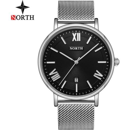 Luxury Brand Men New Watches NORTH Fashion Mesh Belt Simple Business Quartz Watches Men Sport Waterproof Watch Relogio Masculino