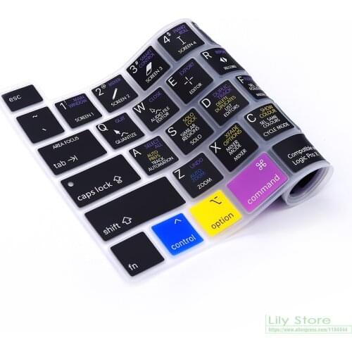 Logic Pro X Shortcut Hotkey Keyboard Cover Skin for MacBook Pro 16 A2141 for MacBook Pro 13.3 inch 2020 M1 A2338 A2251 A2289