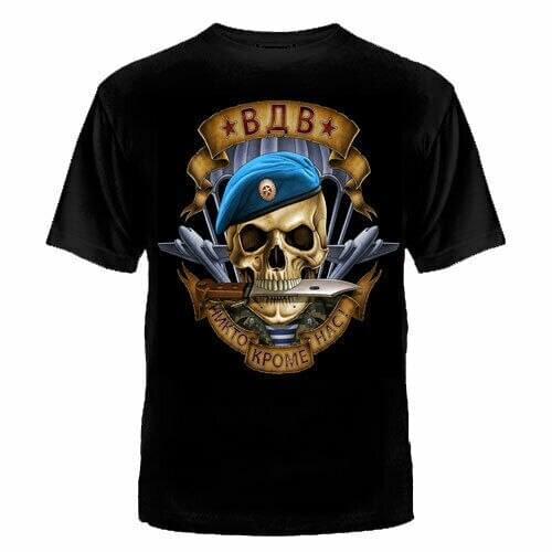 Men Tshirt Russian Russia Skull Airborne Vdv Army Force Troop Military Clothing Man Short Casual O-Neck Shirt