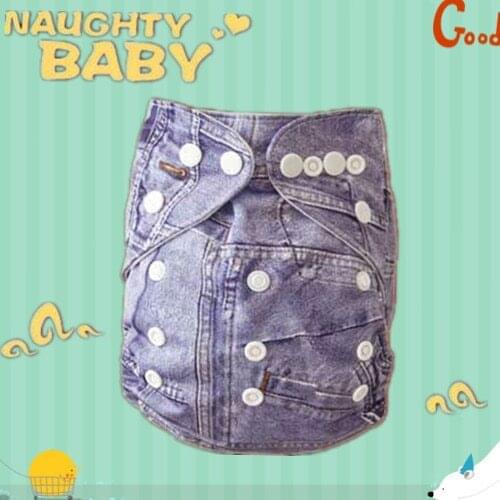 Hot Sale cowboy reusable washable cloth nappy pocket diaper one size With bamboo charcoal insert 5 layer 36*14cm Free Shipping