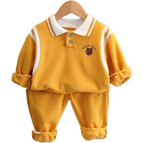 Baby Boy Girl Set Clothes Spring Autumn 2021 New Cartoon Cotton Long Sleeve Trouser Suit for Children Clothing Tracksuits 0-4y