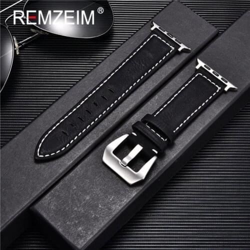 Leather Strap For Apple Watch Band 44mm 40mm iWatch Band 38mm 42mm Genuine Leather Watchband for Apple Watch 6 5 4 3 SE Bracelet