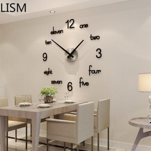 Nordic Creative Diy Living Room Fashion Art Wall Clock Simple Laminas 3d Autoadhesivas Mur Pegatinas De Pared Reloj De Pared