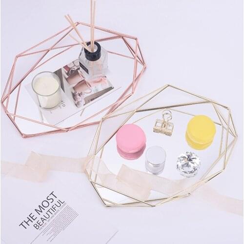 Jewelry Tray Modern Simple Jewelry Organizer Storage Tray For Home Table Hexagon Geometric Holder Jewelry Storage Box