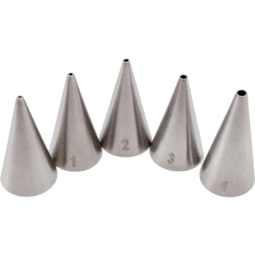 Small Round Icing Piping Nozzles 5Pcs Writing Pastry Nozzle Stainless Confectionery Cream Cake Decorating Tools